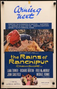 2f369 RAINS OF RANCHIPUR WC 1955 Lana Turner, Richard Burton, rains couldn't wash their sin away!