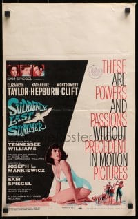 2f424 SUDDENLY, LAST SUMMER WC 1960 artwork of super sexy Elizabeth Taylor in swimsuit!