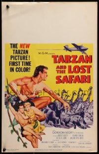 2f429 TARZAN & THE LOST SAFARI WC 1957 art of Gordon Scott in the title role, first time in color!
