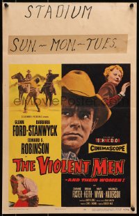 2f465 VIOLENT MEN WC 1954 cowboy Glenn Ford, Barbara Stanwyck, Edward G. Robinson, western!