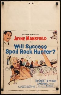 2f469 WILL SUCCESS SPOIL ROCK HUNTER WC 1957 art of sexy Jayne Mansfield wearing only a sheet!