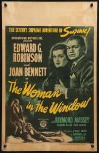 2f474 WOMAN IN THE WINDOW WC 1944 Fritz Lang, art of Edward G. Robinson & sexy Joan Bennett!