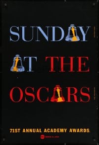 2g038 71ST ANNUAL ACADEMY AWARDS 1sh 1999 Sunday at the Oscars, cool ringing bell design!