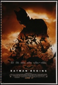 2g096 BATMAN BEGINS printer's test advance 1sh 2005 June 17, Christian Bale in title role!