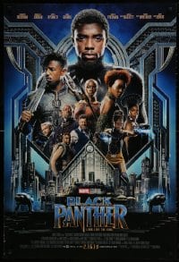 2g120 BLACK PANTHER advance DS 1sh 2018 Chadwick Boseman in the title role as T'Challa and top cast!