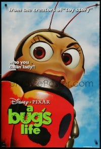 2g148 BUG'S LIFE teaser DS 1sh 1998 Walt Disney Pixar CG cartoon, ladybug, who you callin' lady?!