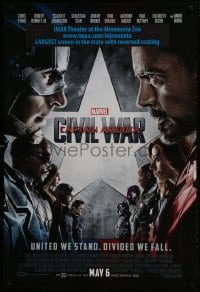 2g153 CAPTAIN AMERICA: CIVIL WAR advance DS 1sh 2016 Marvel Comics, Chris Evans, Robert Downey Jr.!