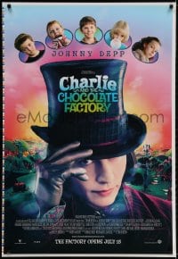 2g163 CHARLIE & THE CHOCOLATE FACTORY printer's test int'l advance 1sh 2005 Depp as Willy Wonka!