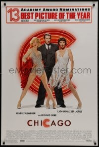 2g165 CHICAGO 1sh 2002 Renee Zellweger & Catherine Zeta-Jones, Richard Gere, 13 AA nominations!