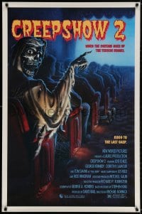 2g191 CREEPSHOW 2 1sh 1987 Tom Savini, great Winters artwork of skeleton Creep in theater!