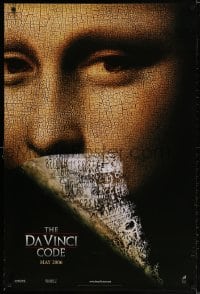 2g196 DA VINCI CODE int'l teaser DS 1sh 2006 Tom Hanks, Audrey Tautou, novel by Dan Brown, Mona Lisa!