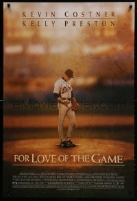2g301 FOR LOVE OF THE GAME DS 1sh 1999 Sam Raimi, great image of baseball pitcher Kevin Costner!