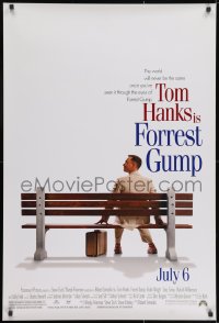 2g302 FORREST GUMP advance 1sh 1994 Tom Hanks sits on bench, Robert Zemeckis classic!