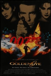 2g344 GOLDENEYE 1sh 1995 cast image of Pierce Brosnan as Bond, Isabella Scorupco, Famke Janssen!