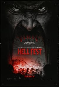 2g405 HELL FEST teaser DS 1sh 2018 very creepy carnival image, fun going in, hell getting out!