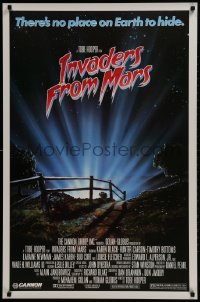 2g462 INVADERS FROM MARS 1sh 1986 Hooper, Rider art, there's no place on Earth to hide, PG-rated!