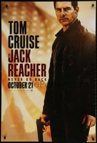 2g476 JACK REACHER NEVER GO BACK teaser DS 1sh 2016 Tom Cruise in the title role holding gun!