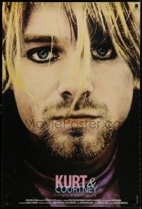 2g518 KURT & COURTNEY heavy stock 1sh 1998 grunge music, great super close portrait of Cobain!