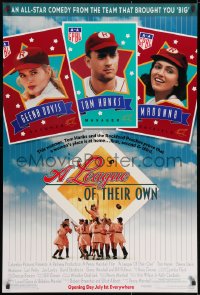 2g527 LEAGUE OF THEIR OWN heavy stock advance 1sh 1992 Tom Hanks, Madonna, Davis, women's baseball!