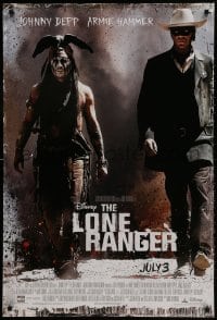 2g546 LONE RANGER advance DS 1sh 2013 Disney, Johnny Depp, Armie Hammer in the title role!