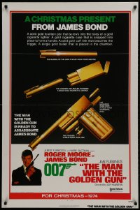 2g568 MAN WITH THE GOLDEN GUN teaser 1sh 1974 a Christmas present from James Bond, cool!