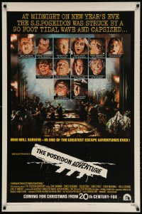 2g699 POSEIDON ADVENTURE style 2 teaser 1sh 1972 Gene Hackman, Borgnine, top cast images, rare!