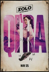2g032 SOLO teaser DS 1sh 2018 A Star Wars Story, Howard, classic title, sexy Emilia Clarke as Qi'ra!