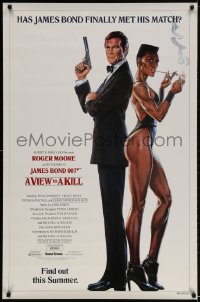 2g951 VIEW TO A KILL advance 1sh 1985 art of Roger Moore & Jones by Goozee over white background!