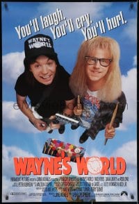 2g962 WAYNE'S WORLD int'l DS 1sh 1991 Mike Myers & Dana Carvey from Saturday Night Live sketch!