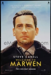 2g964 WELCOME TO MARWEN teaser DS 1sh 2018 directed by Robert Zemeckis, CGI Steve Carell!