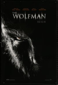 2g974 WOLFMAN teaser DS 1sh 2010 cool image of Benicio Del Toro as monster in title role!