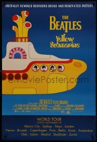2g993 YELLOW SUBMARINE advance DS 1sh R1999 psychedelic art of Beatles John, Paul, Ringo & George!