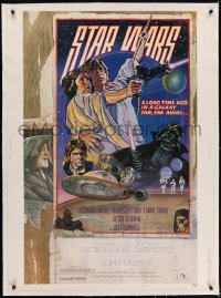2h019 STAR WARS linen style D 30x40 1978 George Lucas sci-fi epic, art by Drew Struzan & Charles White!