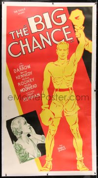 2h006 BIG CHANCE linen 3sh 1933 great Hap Hadley art of boxer John Darrow & Kennedy, ultra rare!