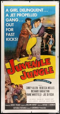 2h014 JUVENILE JUNGLE linen 3sh 1958 a girl delinquent & a jet propelled gang out for fast kicks!