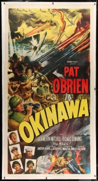2h016 OKINAWA linen 3sh 1952 Pat O'Brien in World War II Japan, cool military battle art!