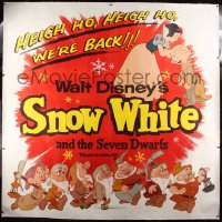 2h002 SNOW WHITE & THE SEVEN DWARFS linen 6sh R1958 Walt Disney animated cartoon fantasy classic!