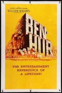 2h039 BEN-HUR linen teaser 1sh 1960 William Wyler classic epic, cool Joseph Smith art, ultra rare!