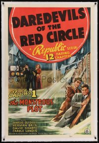 2h078 DAREDEVILS OF THE RED CIRCLE linen chapter 1 1sh 1939 The Monstrous Plot, serial, very rare!