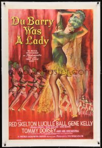 2h101 DU BARRY WAS A LADY linen style D 1sh 1943 best different sexy art of Lucille Ball & showgirls!