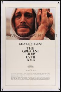2h129 GREATEST STORY EVER TOLD linen Cinerama 1sh 1965 George Stevens, Max von Sydow as Jesus!