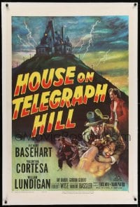 2h141 HOUSE ON TELEGRAPH HILL linen 1sh 1951 Basehart, Cortesa, Robert Wise film noir, cool art!