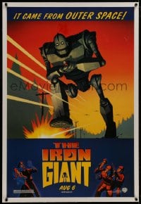 2h149 IRON GIANT linen advance 1sh 1999 animated modern classic, cool cartoon robot artwork!