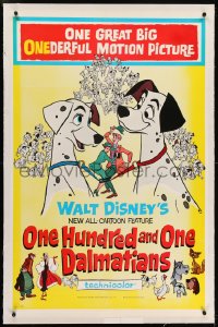2h214 ONE HUNDRED & ONE DALMATIANS linen 1sh 1961 most classic Walt Disney canine family cartoon!
