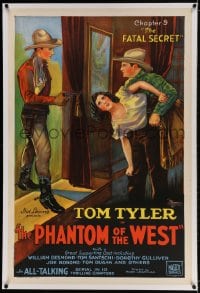2h224 PHANTOM OF THE WEST linen chapter 9 1sh 1931 Tom Tyler all-talking serial, The Fatal Secret!