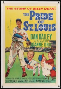 2h231 PRIDE OF ST. LOUIS linen 1sh 1952 Dan Dailey as Cardinals baseball player Dizzy Dean!
