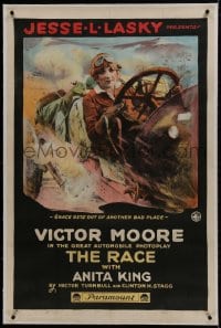 2h238 RACE linen style B 1sh 1916 incredible stone litho of race car driver Anita King, ultra rare!