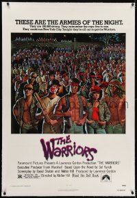 2h317 WARRIORS linen 1sh 1979 Walter Hill, great David Jarvis artwork of the armies of the night!