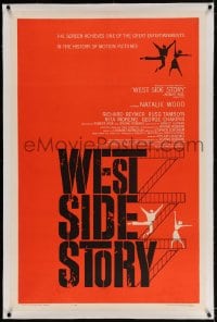 2h319 WEST SIDE STORY linen 1sh 1961 pre-Awards one-sheet with classic Joseph Caroff art!