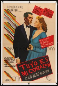 2j266 NOTORIOUS linen Argentinean R1950s Cary Grant & Ingrid Bergman, Alfred Hitchcock classic!